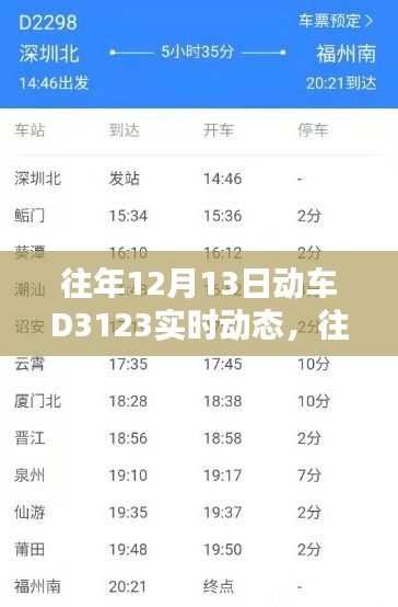 小红书带你直击往年12月13日动车D3123精彩瞬间与实时动态回顾
