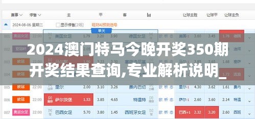 2024澳门特马今晚开奖350期开奖结果查询,专业解析说明_Lite9.802