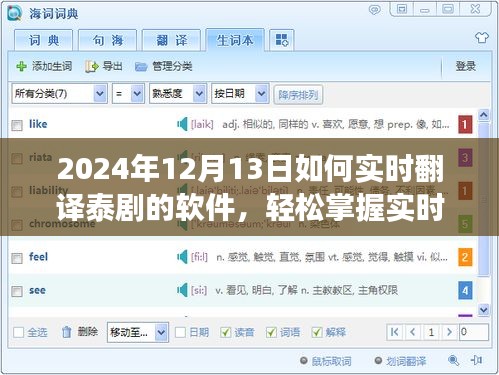 实时翻译泰剧软件革新之旅，掌握技巧，畅享泰剧