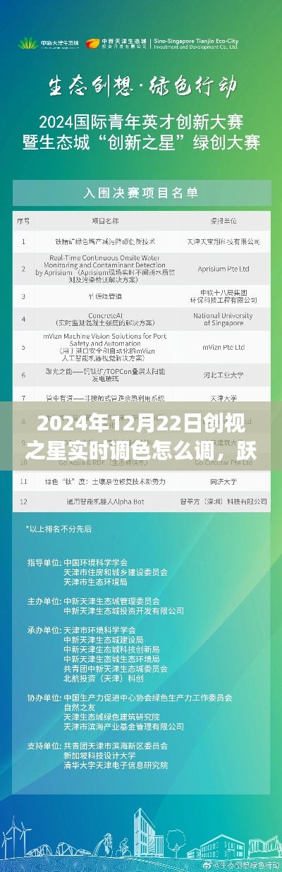 跃动创视之星实时调色指南，开启自信与成就之旅的调色技巧探索