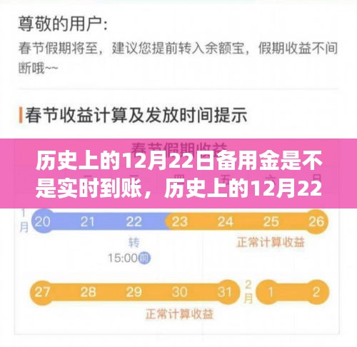 历史上的12月22日备用金到账机制演变及实时到账探讨