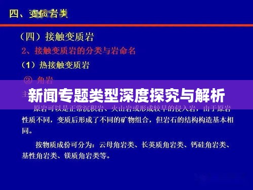 新闻专题类型深度探究与解析