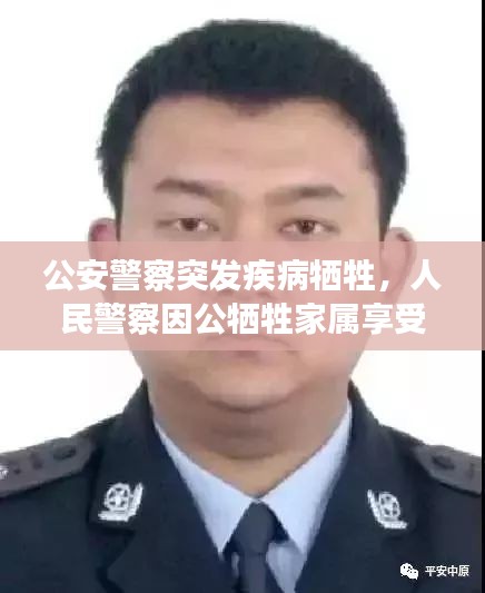 公安警察突发疾病牺牲，人民警察因公牺牲家属享受的抚恤标准 
