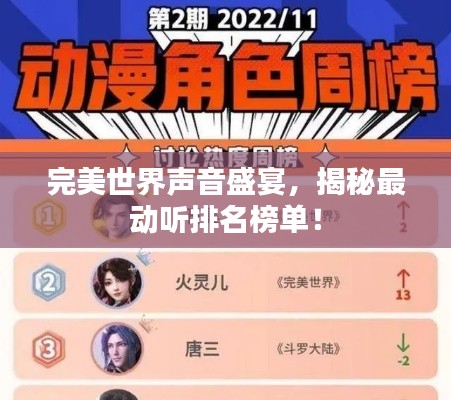 完美世界声音盛宴，揭秘最动听排名榜单！