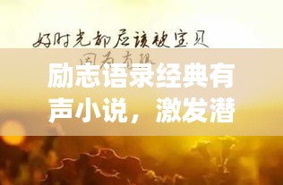 励志语录经典有声小说，激发潜能，勇敢前行，助你砥砺人生路