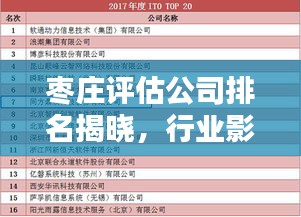 枣庄评估公司排名揭晓，行业影响力与权威榜单揭秘
