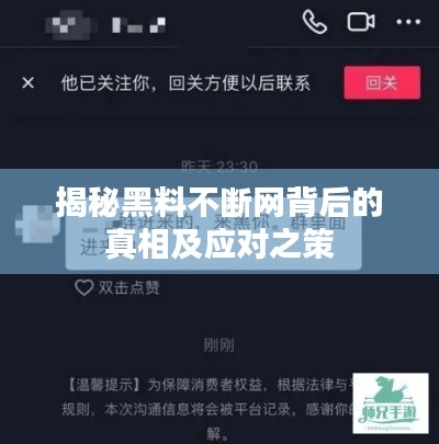 揭秘黑料不断网背后的真相及应对之策