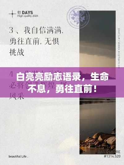 白亮亮励志语录，生命不息，勇往直前！