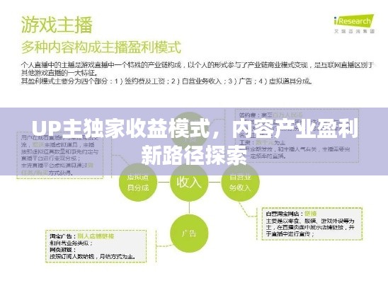 UP主独家收益模式，内容产业盈利新路径探索