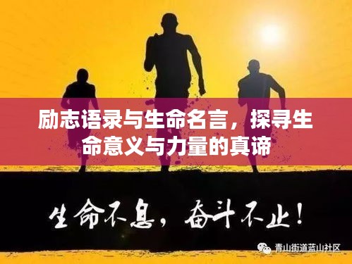 励志语录与生命名言，探寻生命意义与力量的真谛