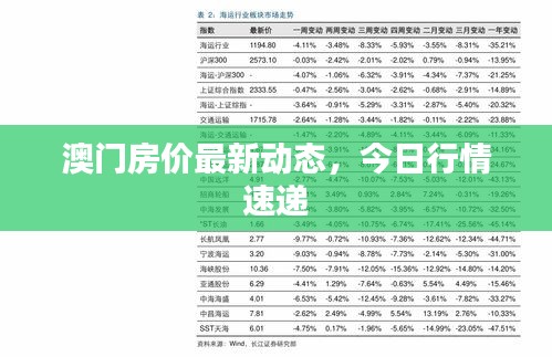 澳门房价最新动态，今日行情速递