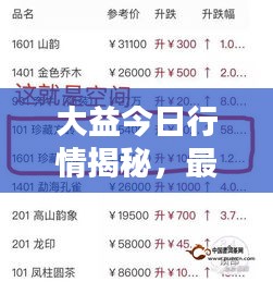 大益今日行情揭秘，最新消息抢先看