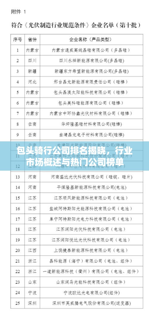 包头骑行公司排名揭晓，行业市场概述与热门公司榜单