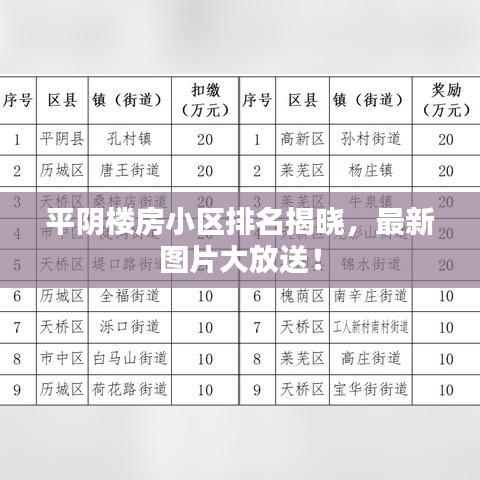 平阴楼房小区排名揭晓，最新图片大放送！