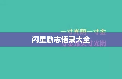 闪星励志语录大全