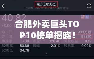 合肥外卖巨头TOP10榜单揭晓！
