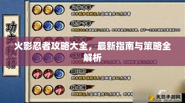 火影忍者攻略大全，最新指南与策略全解析